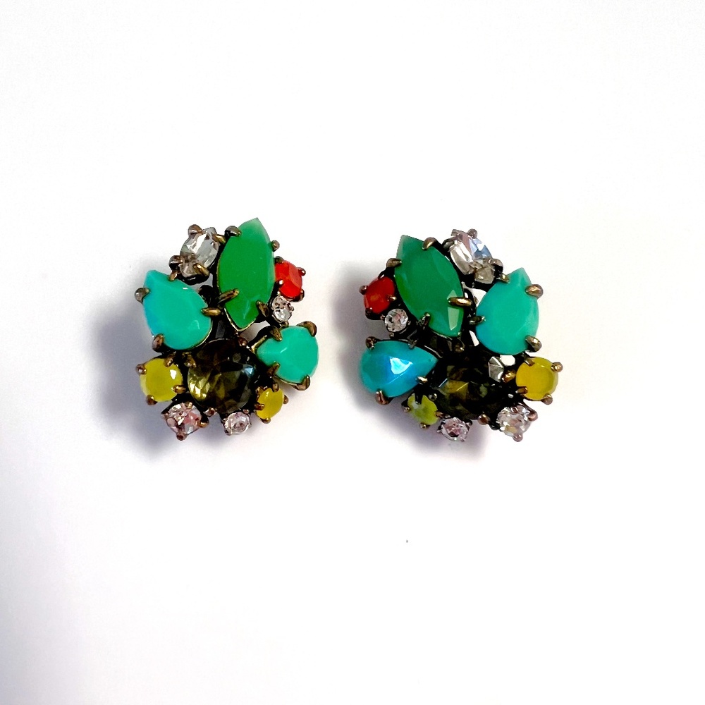 Stella and Dot Multi Color clip on earrings